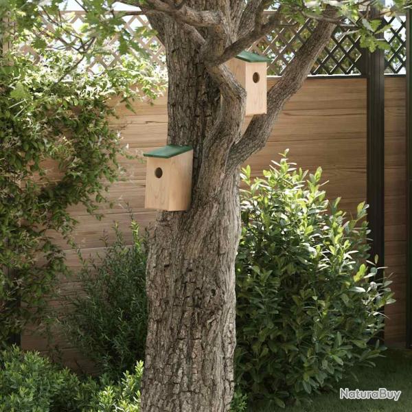 Nichoirs 10 pcs Bois de sapin massif 12x12x22 cm