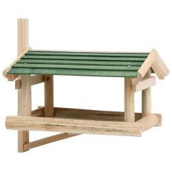 Mangeoire &agrave; oiseaux, bois de sapin, pour le jardin, 35 &times; 29,5 &times; 21 cm
