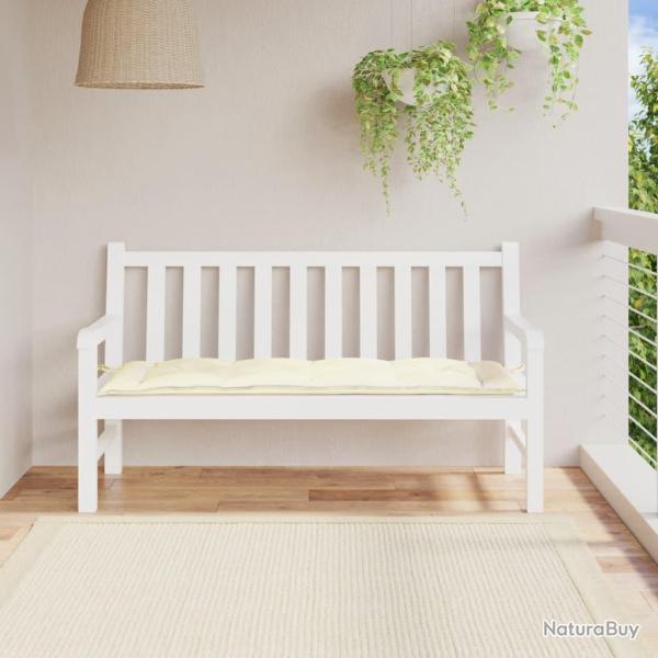 Coussin de banc de blanc cr�me 150x50x7 cm tissu oxford