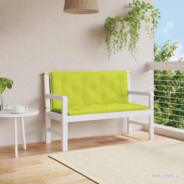 Coussin de banc de vert vif 120x(50+50)x7cm tissu oxford