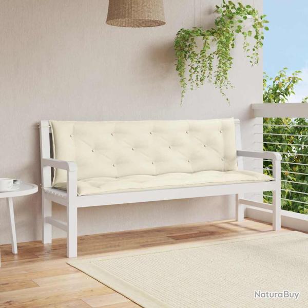 Coussin de banc de blanc cr�me tissu oxford