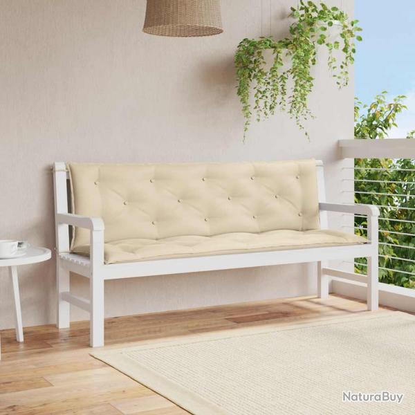 Coussin de banc de beige 150x(50+50)x7 cm tissu oxford