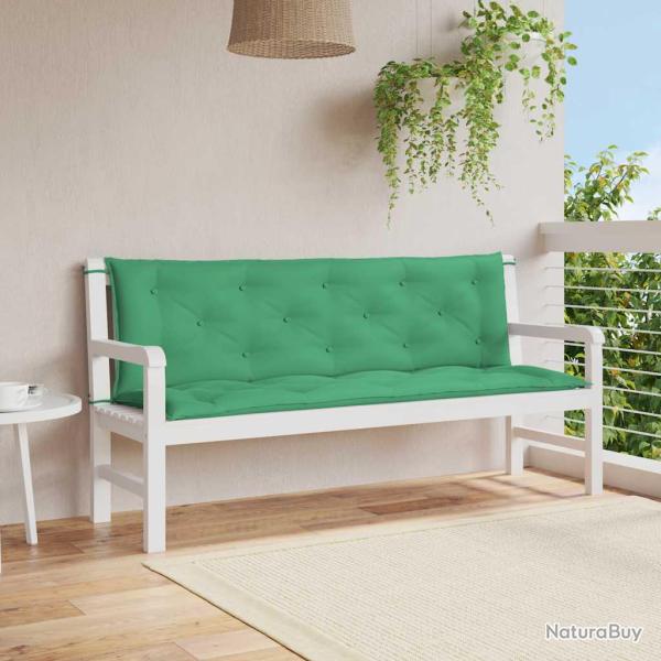 Coussin de banc de vert 150x(50+50)x7 cm tissu oxford
