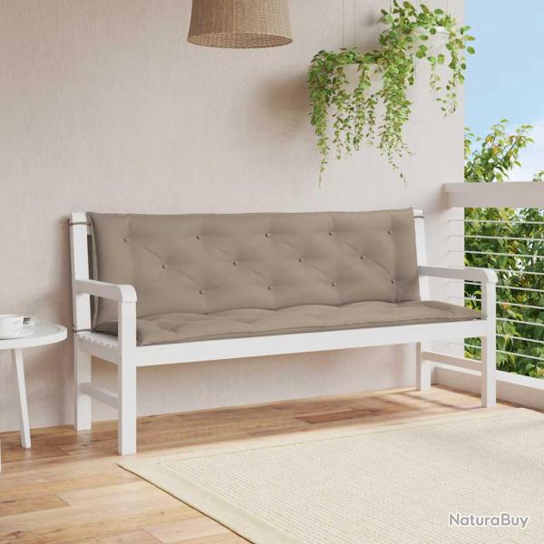 Coussin de banc de taupe 150x(50+50)x7 cm tissu oxford