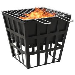 Foyer et barbecue 2 en 1 34x34x48 cm Acier