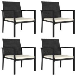 Chaises &agrave; manger de lot de 4 R&eacute;sine tress&eacute;e Noir