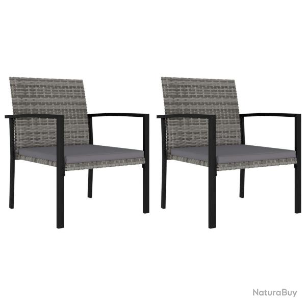 Chaises � manger de lot de 2 R�sine tress�e Gris