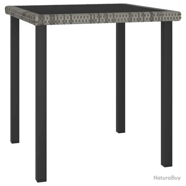 Table � d�ner de Gris 70x70x73 cm R�sine tress�e