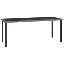 Table &agrave; d&icirc;ner de Gris 180x70x73 cm R&eacute;sine tress&eacute;e