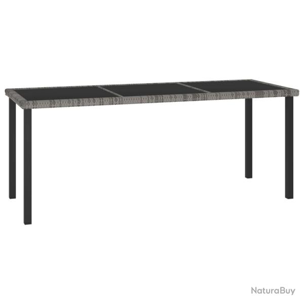 Table � d�ner de Gris 180x70x73 cm R�sine tress�e