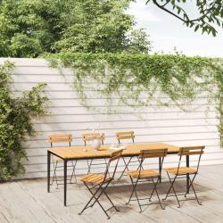 Chaises pliables de lot de 6 Acier bois d'acacia massif