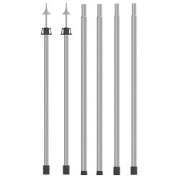 M&acirc;ts de b&acirc;che t&eacute;lescopiques 102-260 cm 2 pcs Aluminium