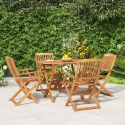 Ensemble &agrave; manger de 5 pcs Bois d'acacia solide