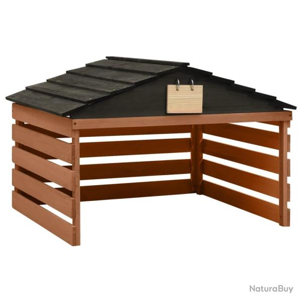 Garage de tondeuse � gazon Noir et marron 78x74x54cm Sapin