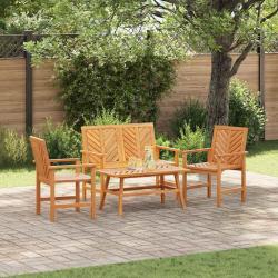 Ensemble de salon de 4 pcs Marron Bois d'Acacia Massif