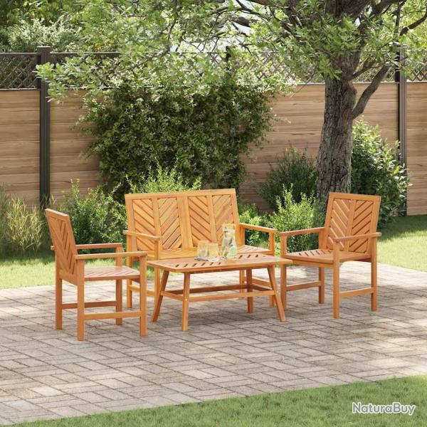 Ensemble de salon de 4 pcs Marron Bois d'Acacia Massif