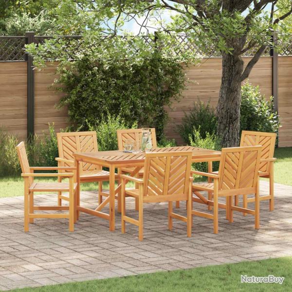 Chaise de salle � manger 6 pcs Naturel Bois d'Acacia Massif