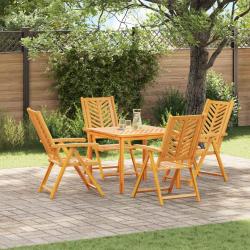 Chaise de 4 pcs Marron Bois d'Acacia Massif