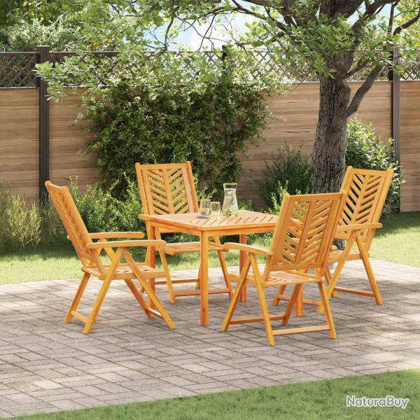 Chaise de 4 pcs Marron Bois d'Acacia Massif
