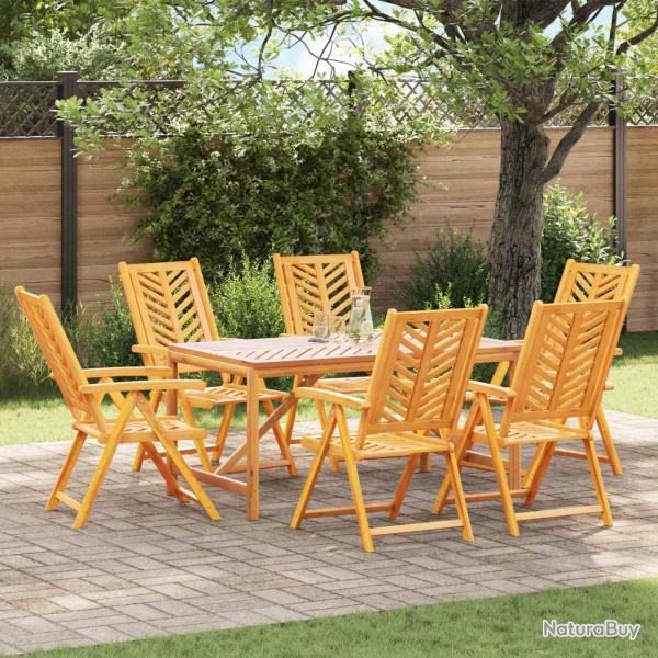 Chaise de 6 pcs Marron Bois d'Acacia Massif
