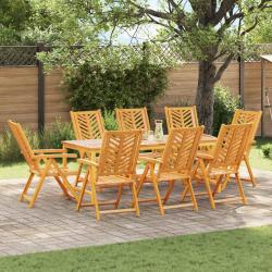 Chaise de 8 pcs Marron Bois d'Acacia Massif