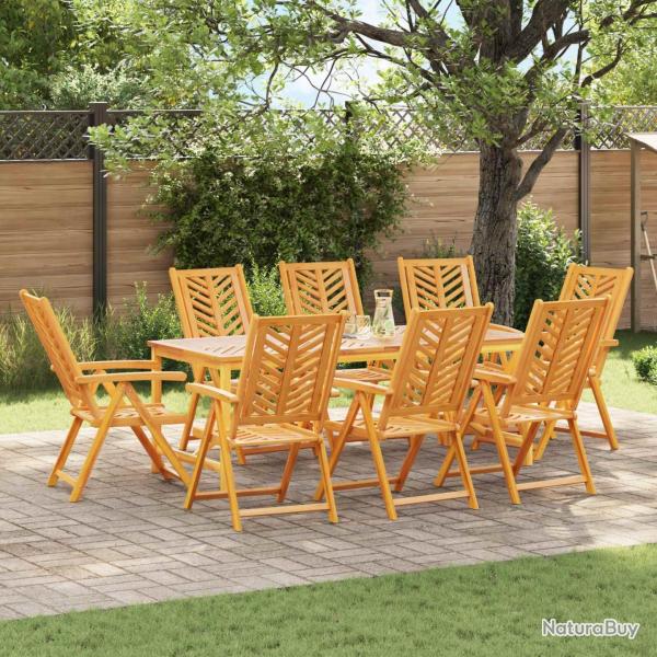 Chaise de 8 pcs Marron Bois d'Acacia Massif