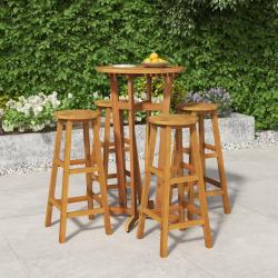 Ensemble de bar de 5 pcs bois d'acacia solide