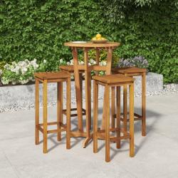 Ensemble de bar de 5 pcs bois d'acacia solide