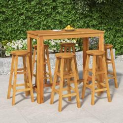 Ensemble de bar de 7 pcs bois d'acacia solide