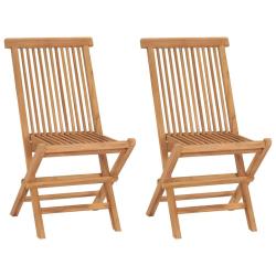 Chaises de pliables lot de 2 Bois de teck massif
