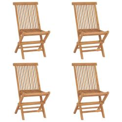 Chaises de pliables lot de 4 Bois de teck massif
