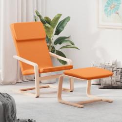 Chaise de relaxation avec repose-pied Jaune fonc&eacute; Tissu