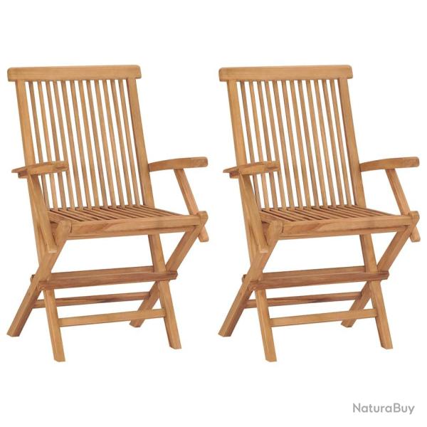 Chaises pliantes, 2 pi�ces, en bois de teck massif