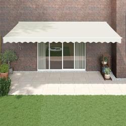 Auvent r&eacute;tractable cr&egrave;me 5x3 m tissu et aluminium