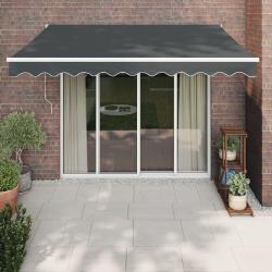 Auvent manuel, 100 % polyester, anthracite, pour la terrasse, 3 &times; 2,5 m