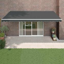 Auvent r&eacute;tractable anthracite 5x3 m tissu et aluminium