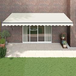 Auvent r&eacute;tractable cr&egrave;me 5x3 m tissu et aluminium