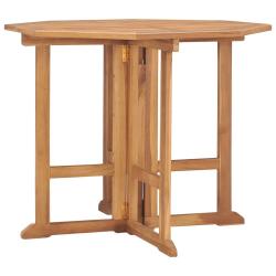 Table &agrave; d&icirc;ner pliable de &Oslash;90x75 cm Bois de teck solide
