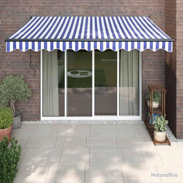 Auvent r�tractable automatique bleu et blanc 3,5x2,5 m