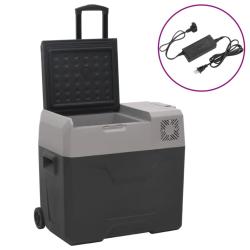 Glaci&egrave;re avec roue et adaptateur noir et gris 30L polypropyl&egrave;ne