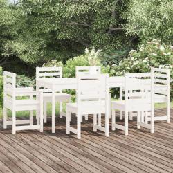 Ensemble &agrave; manger de 7 pcs blanc bois massif de pin