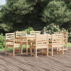 Ensemble &agrave; manger de 7 pcs bois massif de pin