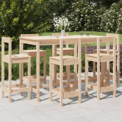 Ensemble de bar de 7 pcs Bois de pin massif