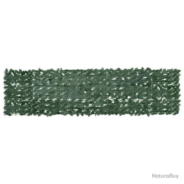 �cran de balcon avec feuilles vert fonc� 300x75 cm