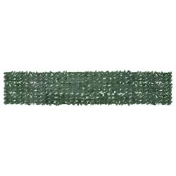 &Eacute;cran de balcon avec feuilles vert fonc&eacute; 400x75 cm