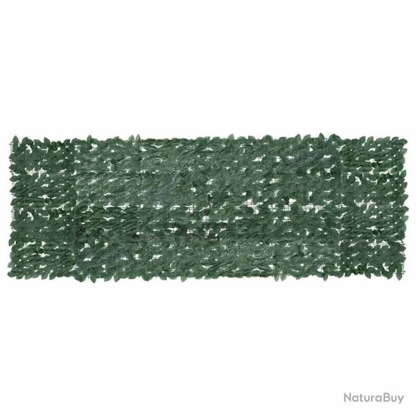 �cran de balcon avec feuilles vert fonc� 300x100 cm