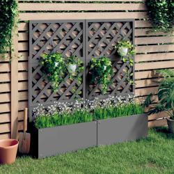 Jardini&egrave;res en treillis 2 pcs Gris 65x33x135 cm WPC