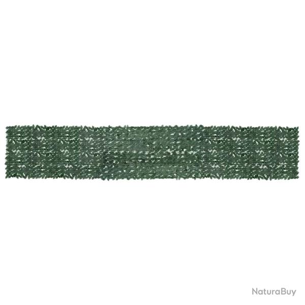 �cran de balcon avec feuilles vert fonc� 600x100 cm