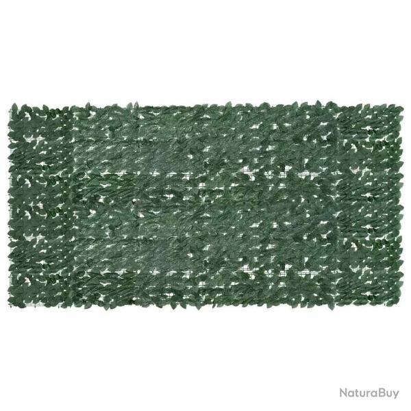 �cran de balcon avec feuilles vert fonc� 300x150 cm