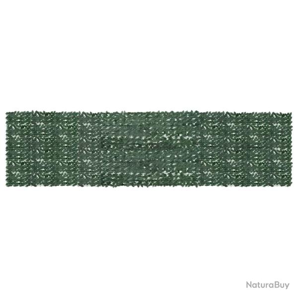 �cran de balcon avec feuilles vert fonc� 600x150 cm